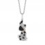 Disney Treasures 101 Dalmatians Necklace 1/6 ct tw Diamonds 10K Rose Gold Sterling Silver 17"