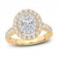 Multi-Diamond Engagement Ring 1-1/2 ct tw Oval/Round-Cut 14K Yellow Gold