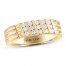 THE LEO Diamond Men's Wedding Band 1/2 ct tw Round-cut 14K Yellow Gold