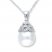 Cultured Pearl Necklace 1/20 ct tw Diamonds 14K White Gold