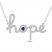 Blue & White Lab-Created Sapphire "Hope" Necklace Sterling Silver 18"