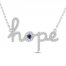 Blue & White Lab-Created Sapphire "Hope" Necklace Sterling Silver 18"