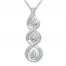 Diamond Necklace 1/5 ct tw Round-cut 10K White Gold
