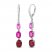 Vibrant Shades Lab-Created Ruby, Pink & White Lab-Created Sapphire Earrings Sterling Silver