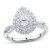 Diamond Engagement Ring 1 ct tw Pear/Round-Cut 14K White Gold