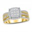 Multi-Diamond Engagement Ring 1 ct tw Princess/Round-Cut 10K Two-Tone Gold