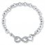 Infinity & Heart Bracelet 1/10 ct tw Diamonds Sterling Silver