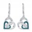 Infinity Heart Earrings 1/5 ct tw Diamonds Sterling Silver