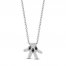 Disney Treasures Diamond Mickey Glove Necklace 1/6 ct tw Sterling Silver 17"