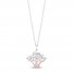 Hallmark Diamonds Flower Necklace 1/20 ct tw Sterling Silver/10K Rose Gold