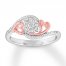 Diamond Heart Ring 1/5 ct tw Sterling Silver/10K Rose Gold