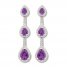 Amethyst & White Topaz Earrings 10K Rose Gold