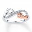 Love Infinity Ring 1/15 ct tw Diamonds Sterling Silver/10K Gold