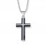 Men's Cross Necklace Stainless Steel 22" Length