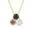 Every Love Black, White & Brown Diamond Cluster Necklace 1/2 ct tw 10K Yellow Gold 18"