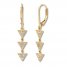 Diamond Triangle Earrings 1/4 ct tw Round-cut 10K Yellow Gold