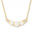 Lab-Created Opal Necklace Diamond Accents 10K Yellow Gold