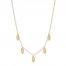 Dangle Station Necklace 14K Yellow Gold 16"-18" Adjustable
