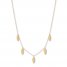 Dangle Station Necklace 14K Yellow Gold 16"-18" Adjustable