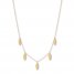 Dangle Station Necklace 14K Yellow Gold 16"-18" Adjustable