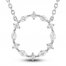 Diamond Circle Necklace 3/8 ct tw Marquise/Round 10K White Gold 18"