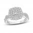 Diamond Engagement Ring 1-1/3 ct tw Princess/Round 14K White Gold