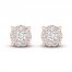Diamond Halo Stud Earrings 1/4 ct tw Round-Cut 10K Rose Gold