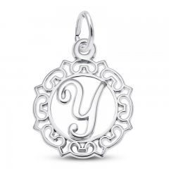 Letter Y Charm Sterling Silver