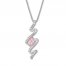 Lab-Created Pink Opal Necklace Sterling Silver