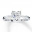 Diamond Solitaire Ring 1 carat Heart-shaped 14K White Gold