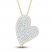 Diamond Heart Necklace 1/3 ct tw Round-cut 10K Yellow Gold 18"