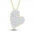 Diamond Heart Necklace 1/3 ct tw Round-cut 10K Yellow Gold 18"