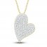 Diamond Heart Necklace 1/3 ct tw Round-cut 10K Yellow Gold 18"