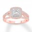 Diamond Engagement Ring 1 ct tw Princess/Round 14K Rose Gold