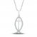 Diamond Ichthys Necklace 1/10 ct tw Round-cut Sterling Silver 18"