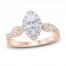 Diamond Engagement Ring 1-1/6 ct tw Marquise/Round 14K Rose Gold