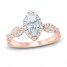 Diamond Engagement Ring 1-1/6 ct tw Marquise/Round 14K Rose Gold