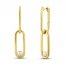 Cultured Pearl Paperclip Earrings 10K Yellow Gold