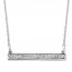 "Faith" Diamond Bar Necklace 1/8 ct tw Sterling Silver