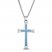 Men's Cross Necklace Diamond Accents Stainless Steel 24"