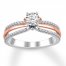 Diamond Engagement Ring 5/8 ct tw Round-cut 10K Two-Tone Gold