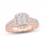 Diamond Engagement Ring 1 ct tw Princess/Round-Cut 14K Rose Gold