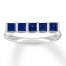 Lab-Created Sapphire Flat Top Ring Sterling Silver