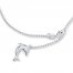 Dolphin Charm Anklet Sterling Silver 10" Length