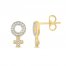 Diamond Female Symbol Earrings 1/4 ct tw 10K Yellow Gold