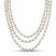 Cultured Pearl Triple Strand Necklace Sterling Silver 20"