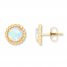 Lab-Created Opal Earrings 10K Yellow Gold