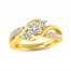 Diamond Three-Stone Engagement Ring 1 ct tw Round-cut 14K Yellow Gold