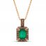 Le Vian Emerald Necklace 1/5 ct tw Diamonds 14K Strawberry Gold