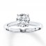 Certified Diamond Ring 1-1/2 carats Round-cut 14K White Gold